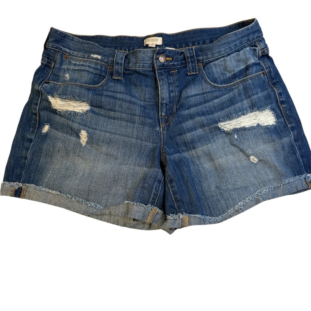 Women's J. Crew Distressed Blue Denim Shorts - Size 31
